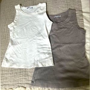 MICHAEL STARS TANK TOPS one size - white & grey